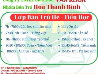Lịch học bán trú tiểu học năm 2023 - 2024